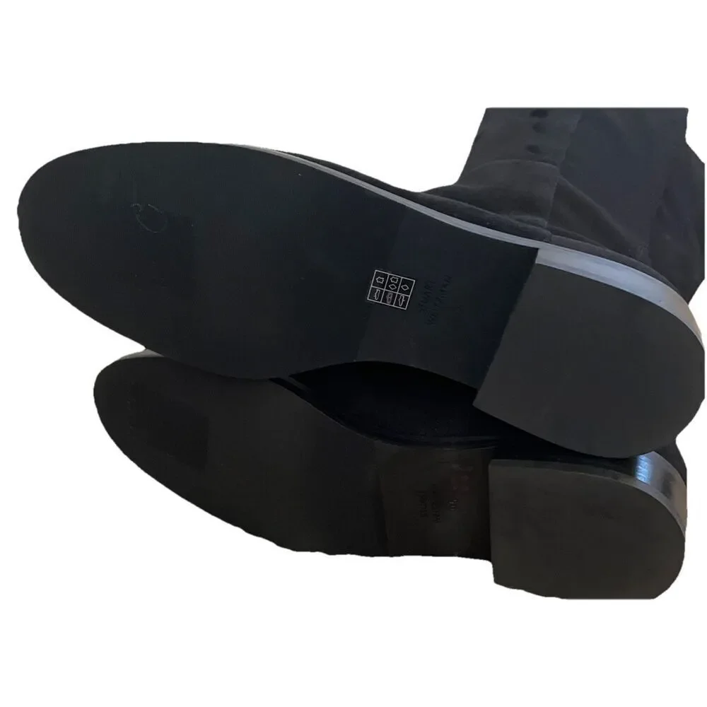 New Stuart Weitzman 5050 Black Suede Iconic Over The Knee Stretch Boots NEW Size